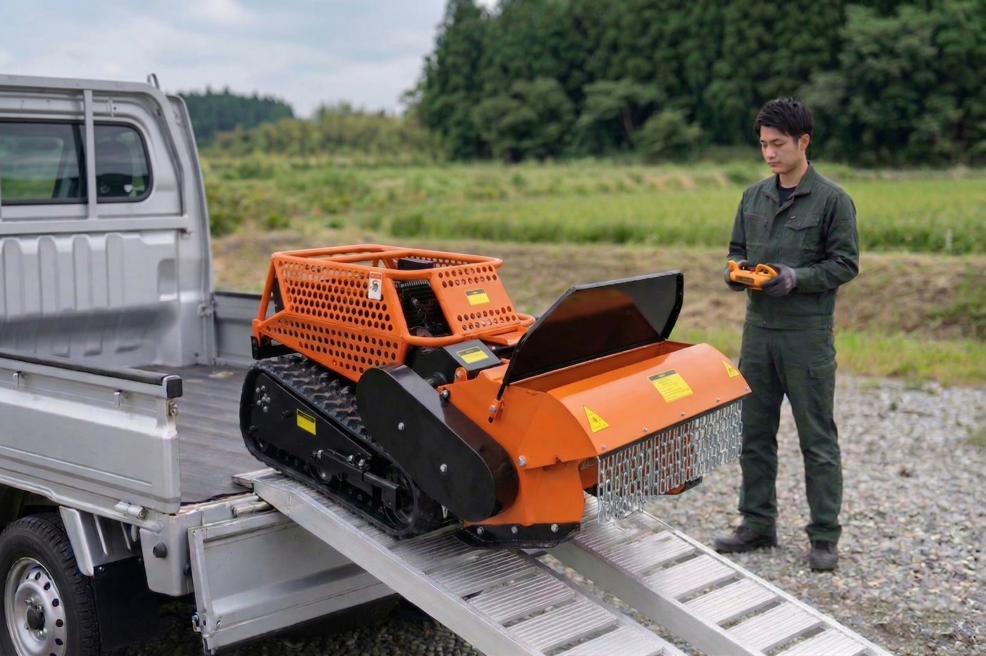 発売2週間で100台完売したハンマーナイフ型・ラジコン草刈機「カルゾー