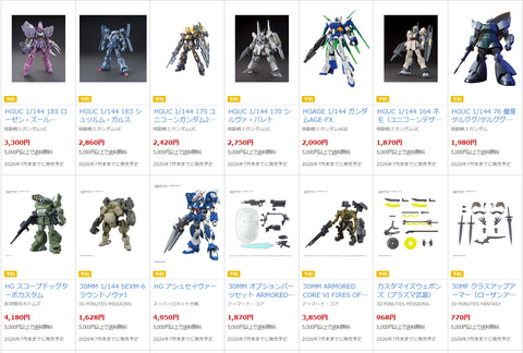 DMM通販で「プレミアホビー商品抽選販売」6月23日まで実施中。ガンプラ
