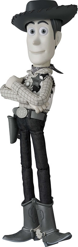 トイ・ストーリー」ウッディの可動フィギュアが白黒Ver.で登場