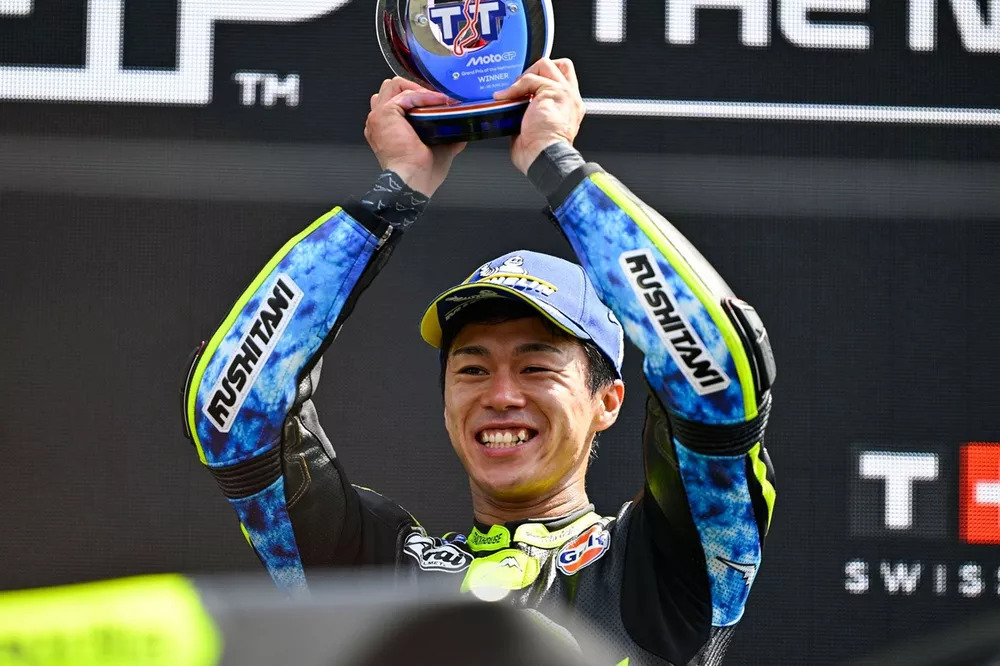 【MotoGP】小椋藍、最高峰クラス初勝利に歓喜「ただただ最高。言葉もありません」｜MotoGPオランダGP（motorsport.com 日本版） - Yahoo!ニュース