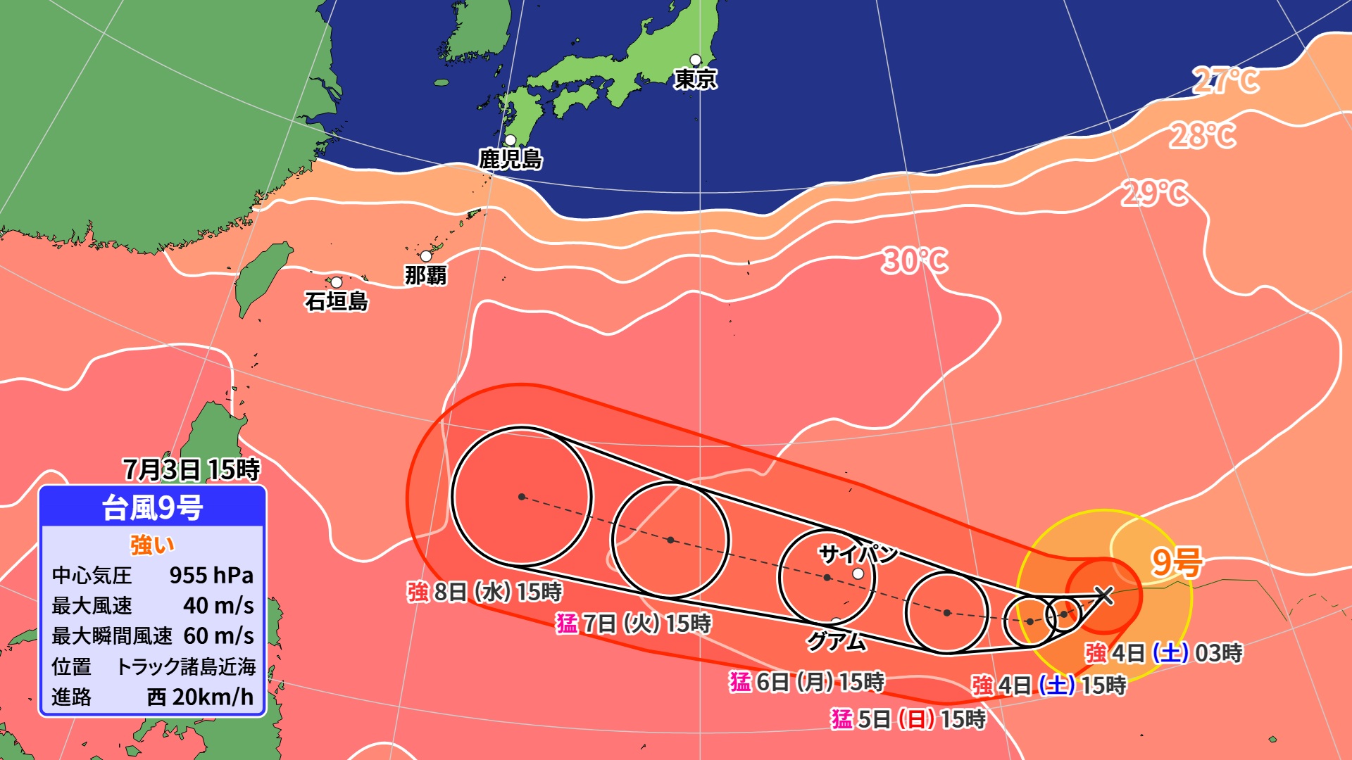 ダブル台風最新予想】平年2倍のペースで台風発生 台風9号は猛烈な勢力