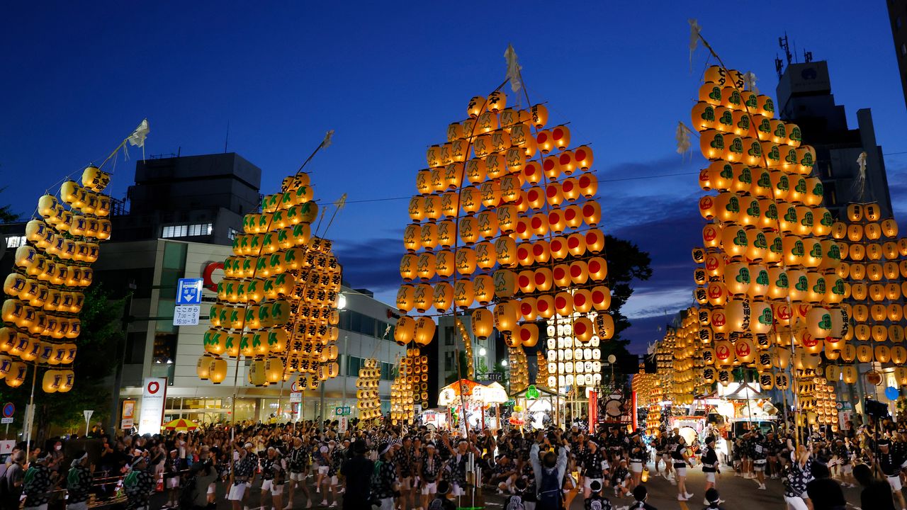 日本三大提灯祭り】秋田「秋田竿燈まつり」・愛知「尾張津島天王祭