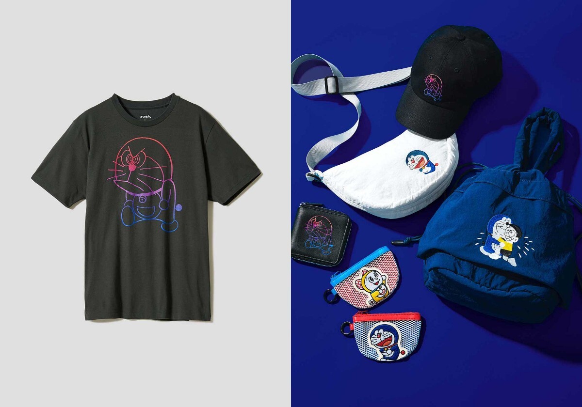 ドラえもん＞グラニフコラボ “ぷんぷん”ドラえもんのTシャツ 四次元