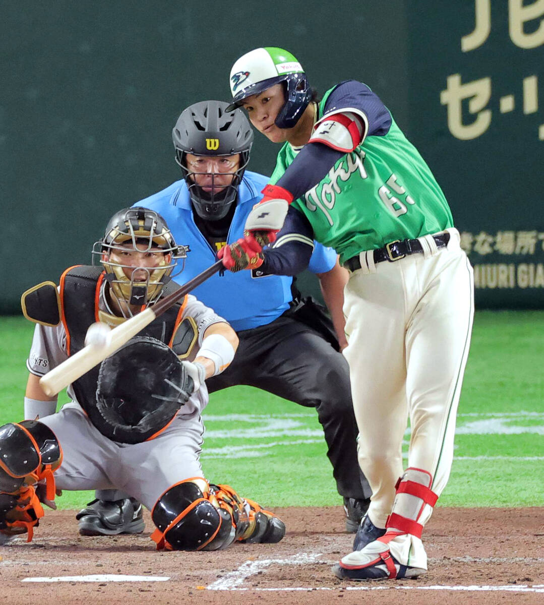 ヤクルト】鈴木叶がプロ2号2ラン 小笠原のスイーパー完璧に捉える