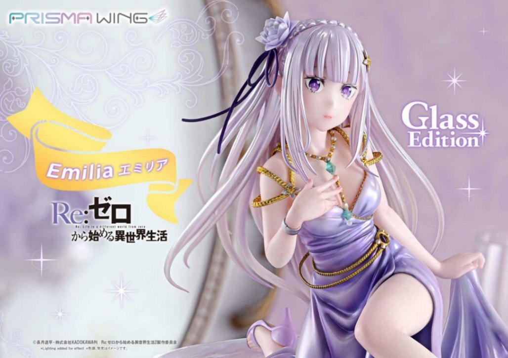 リゼロ＞優雅なドレス姿のエミリア 純真さと気品 “グラスエディション