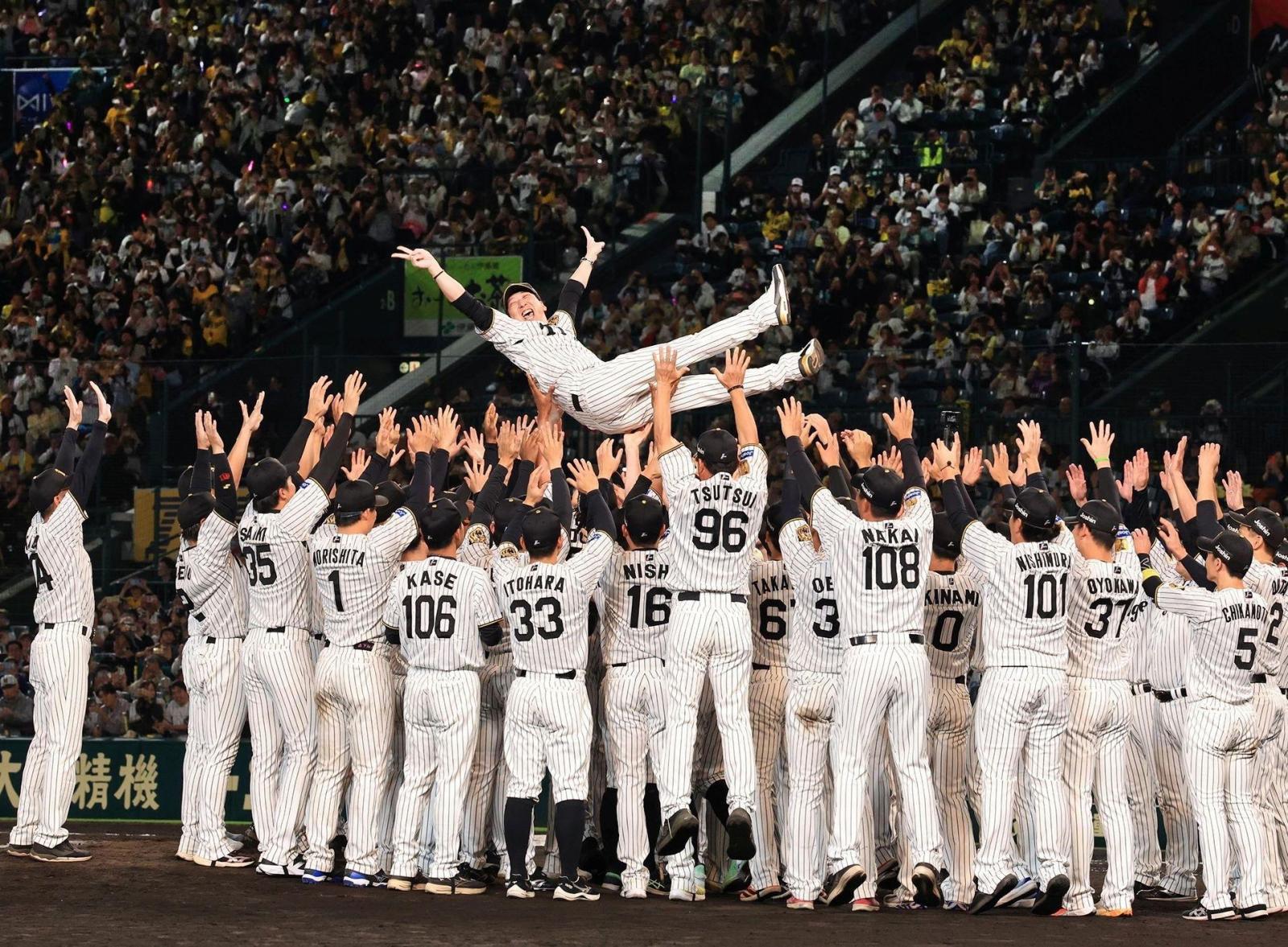 阪神タイガース、地元ファンと連覇の喜び 甲子園に凱旋、優勝