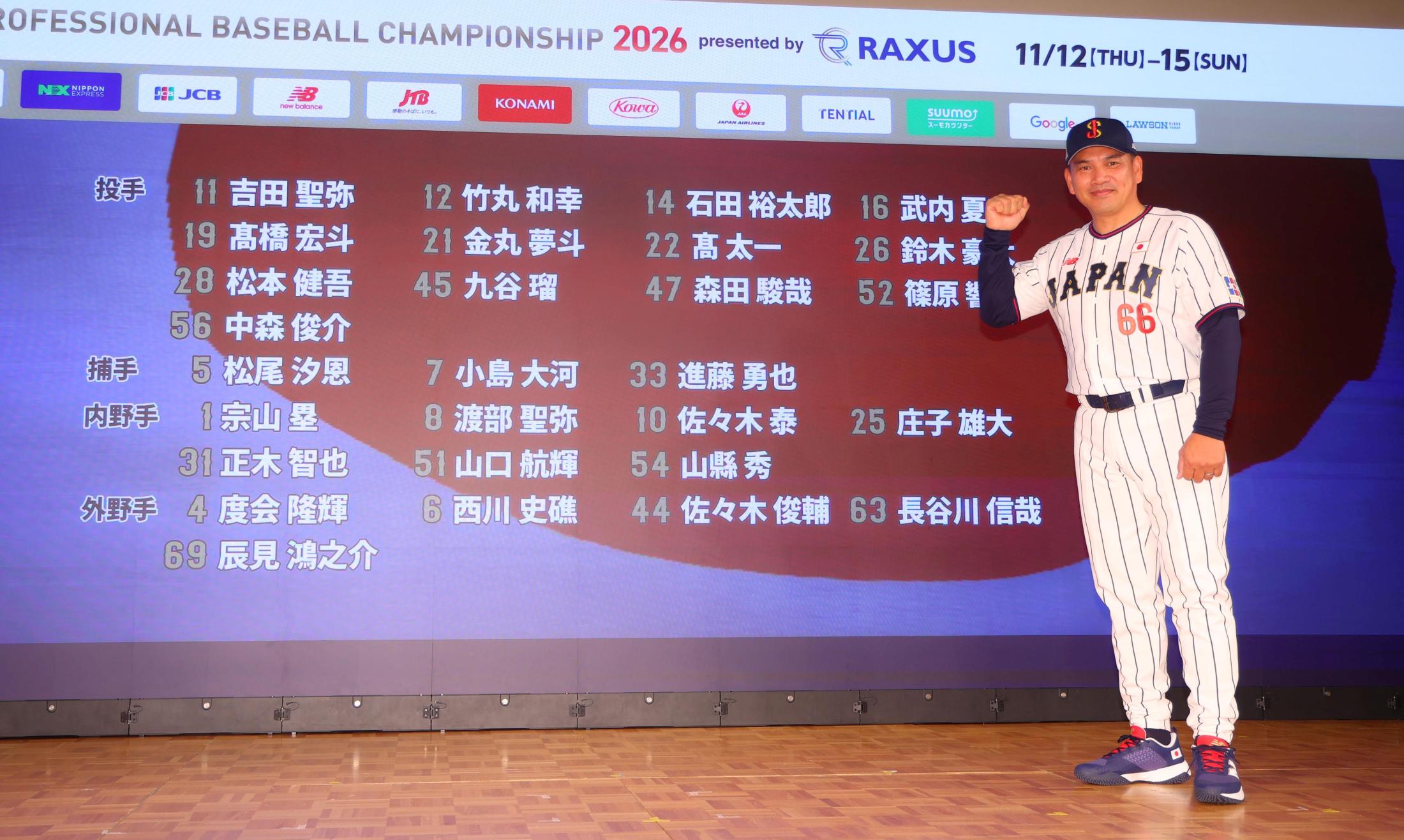 侍ジャパン 井口新監督の初陣メンバー発表！中日・高橋宏斗をエースに