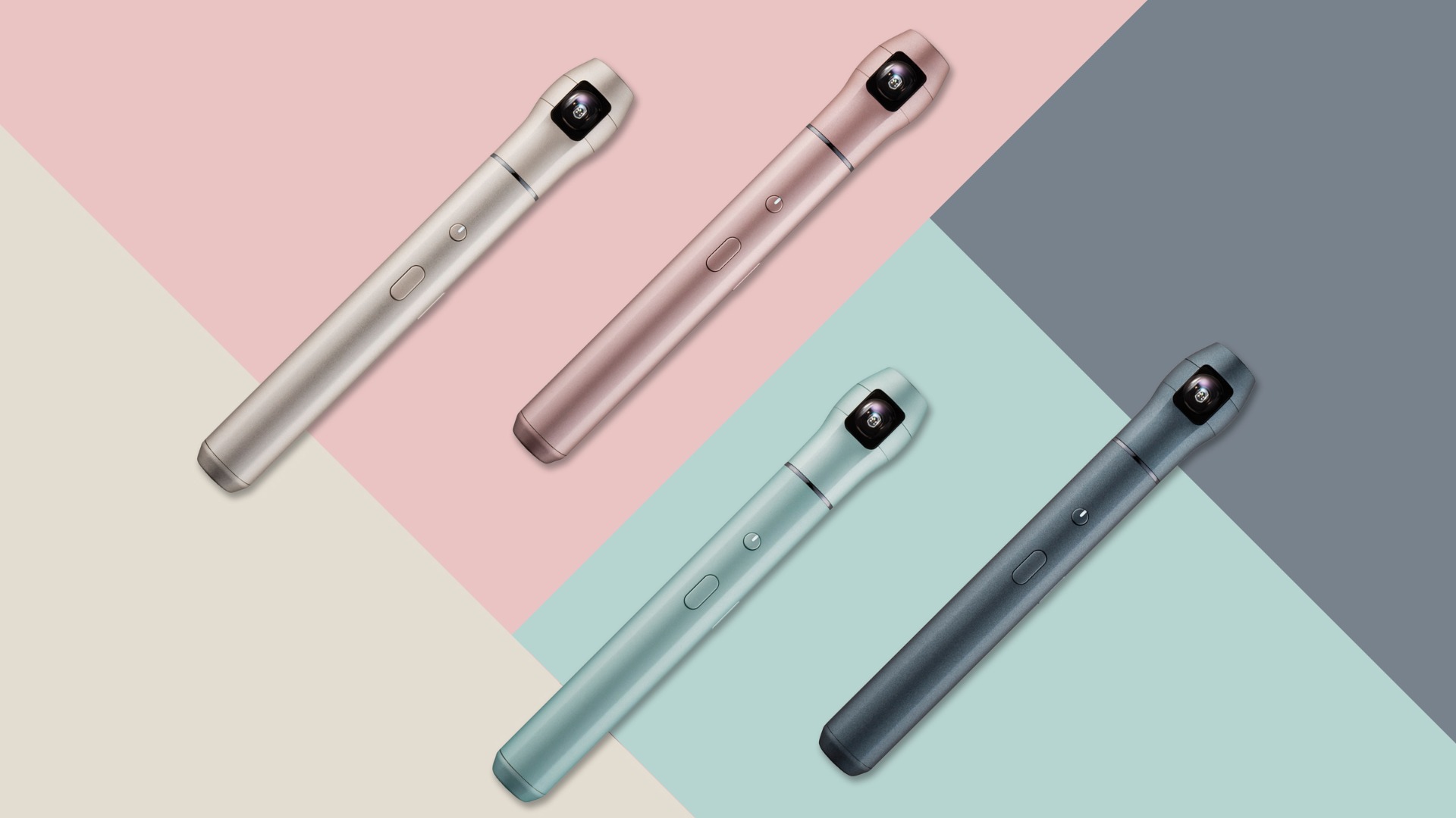 IQUI - イクイ 360度カメラ | シャンパンゴールド スリム 小型 軽い 全 