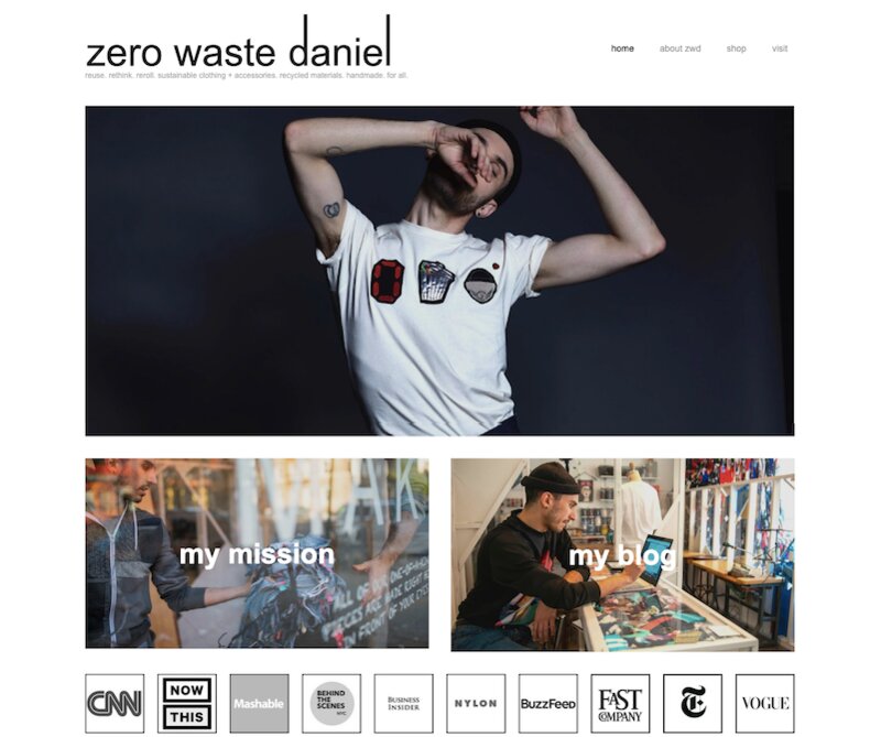 自身がモデルにもなっているzero waste daniel。さまざまなメディアにもフィーチャーされ注目されている。