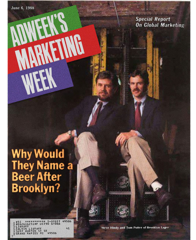 ビール販売を開始した1988年、雑誌『Adweek’s Marketing Week』に掲載された。最初の場所、Otto Huber Brewery跡地ビルの醸造所にて。(c) Brooklyn Brewery