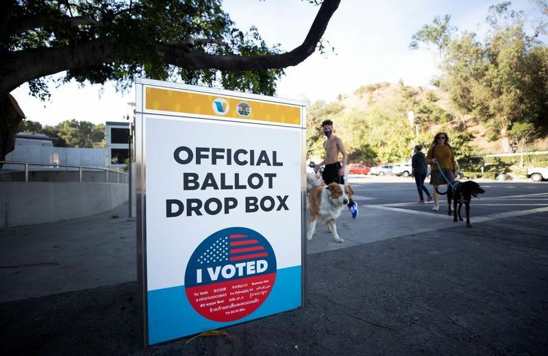 街角の投票箱のイメージ。ジョージア州では、この投票箱が削減される。（写真はカリフォルニア州）