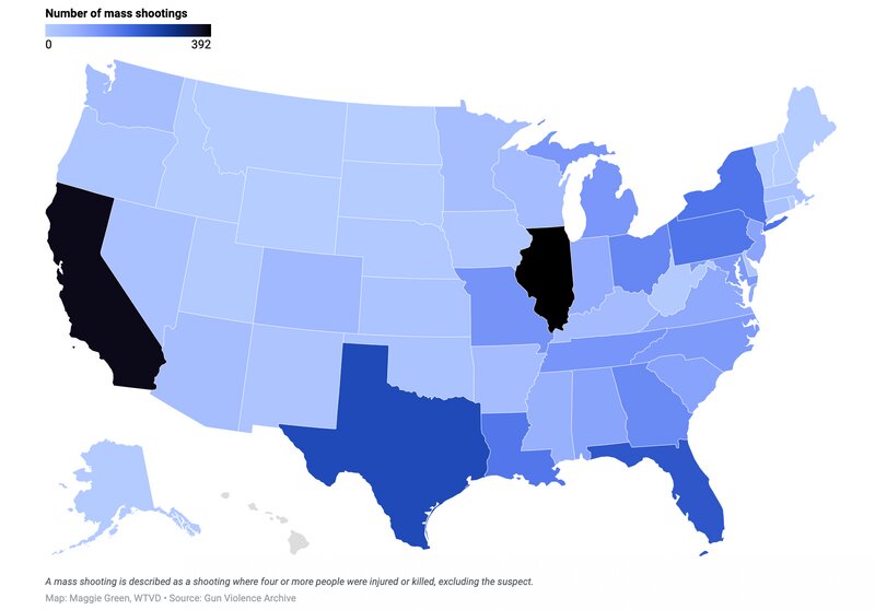 出典：Maggie Green, WTVD  Source: Gun Violence Archive