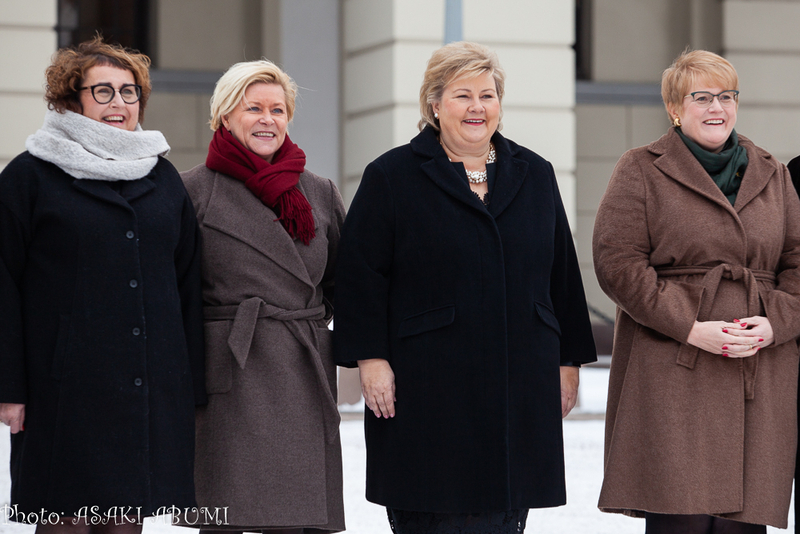 4党のリーダーは全員女性。右から2番目がノルウェーで2人目の女性首相となるソールバルグ保守党党首 Photo: Asaki Abumi