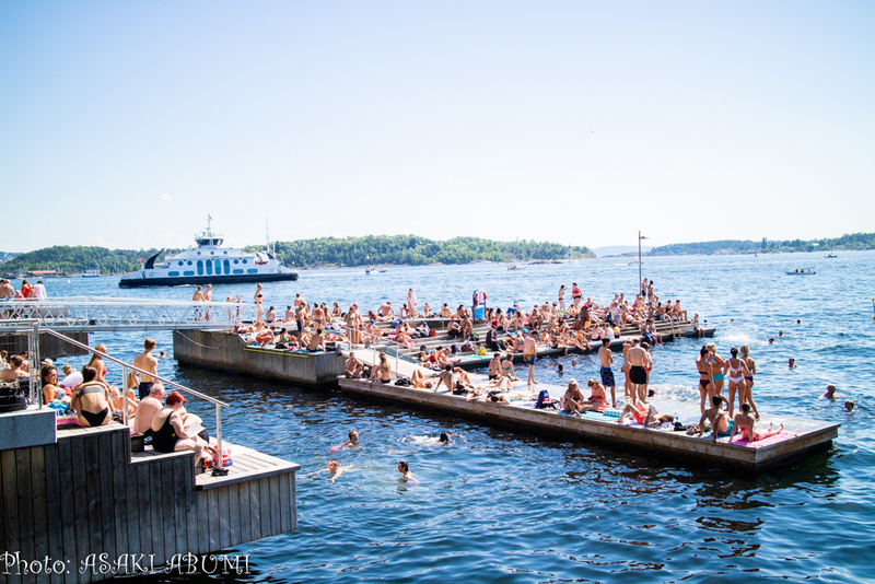 オスロフィヨルドに増える人気の海水浴場　撮影：あぶみあさき