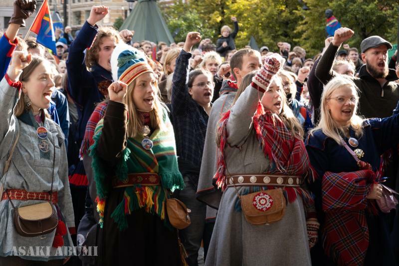 ノルウェー社会以上にサーミ社会ではジェンダー平等は浸透しているようで、女性や若者が運動の中心でもある　筆者撮影