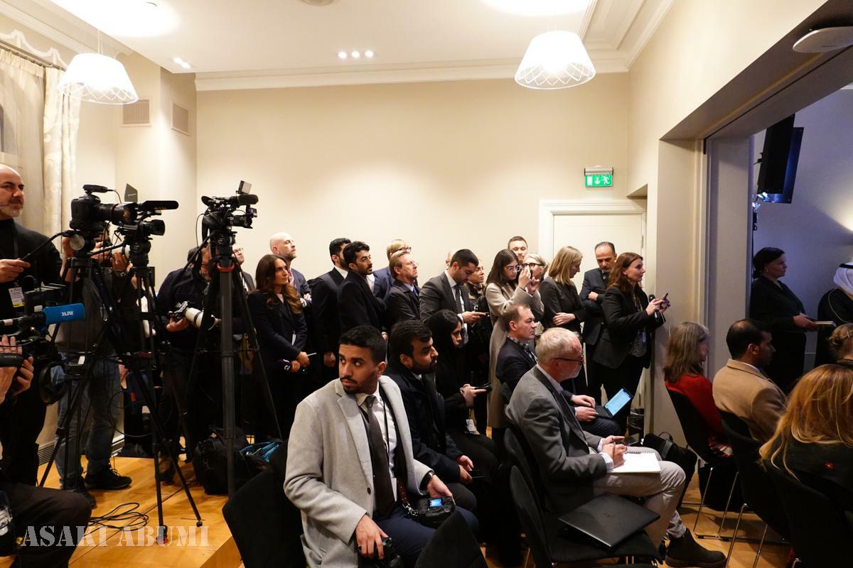 国際的な注目が高かったオスロでの「ガザ・ミーティング」。記者会見にはノルウェー現地、欧米、中東メディアの記者たちが集まった　筆者撮影