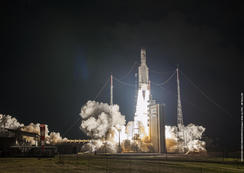 アリアン5のフライト番号VA243、100機目が成功。Image Credit: Arianespace