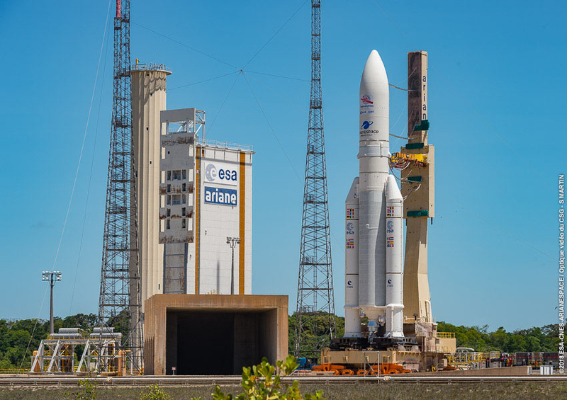打ち上げ前のアリアン5。Image Credit: Arianespace
