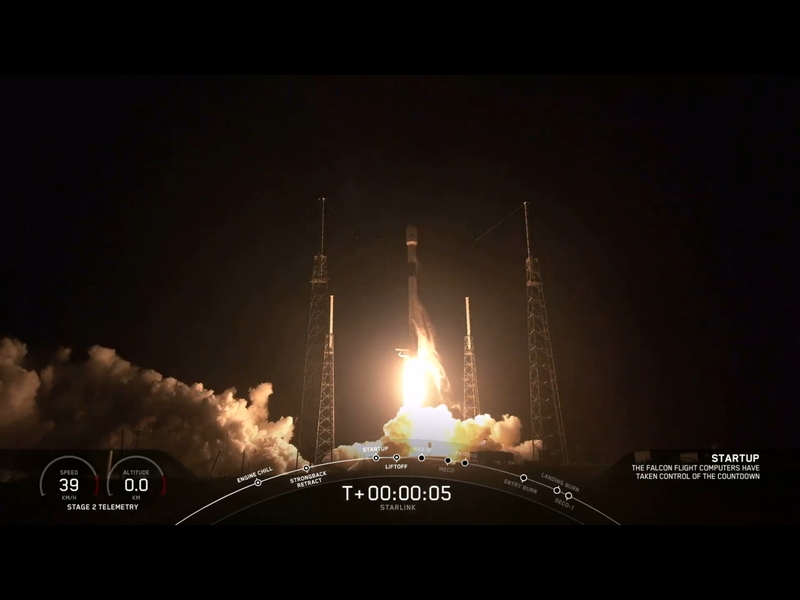 出典：SpaceX Starlink Mission webcastより