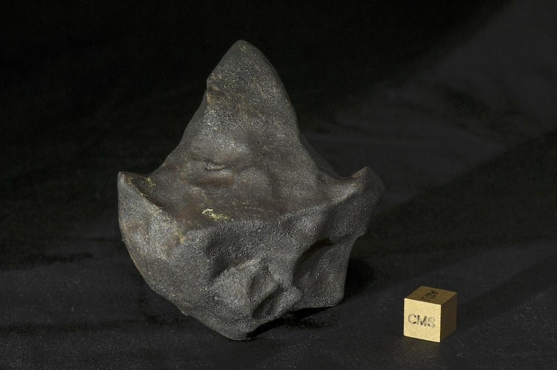 矢じりのような形をした重さ146.2グラムの隕石。Credit: Arizona State University