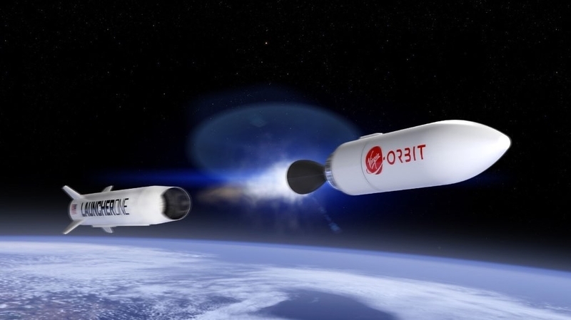 小型衛星を軌道に投入するランチャーワンロケットのイメージ。Credit: Virgin Orbit