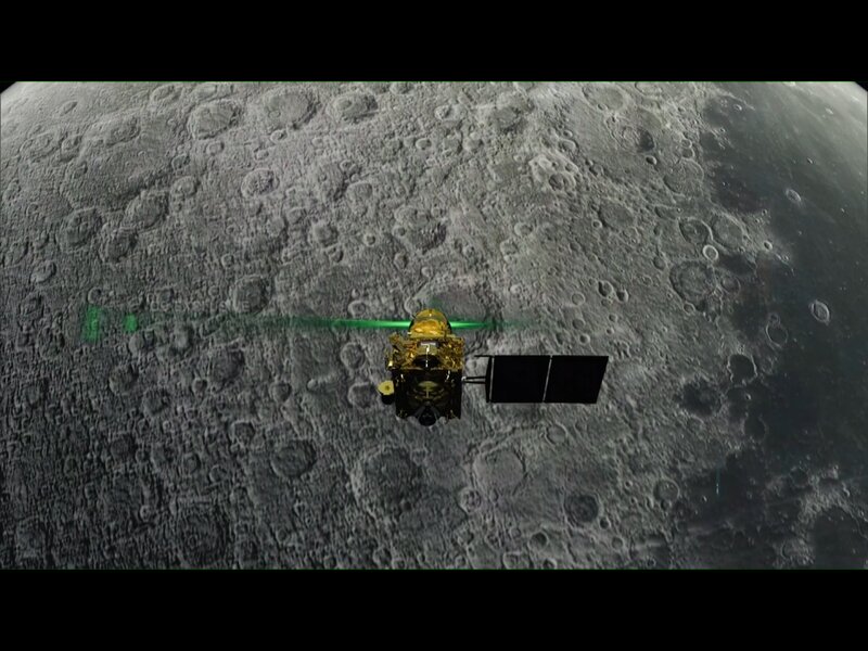 月面への着陸を試みたチャンドラヤーン2 ISRO中継画像より