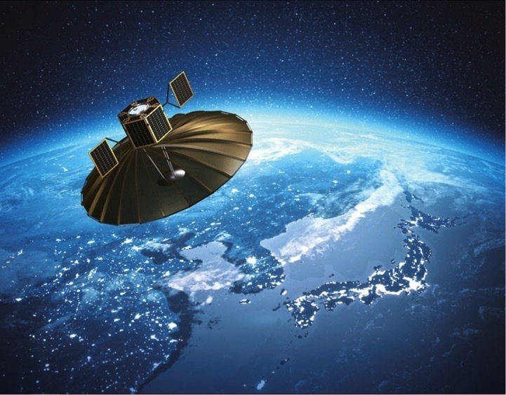QPS-SAR衛星による地球観測のイメージ。Credit: 株式会社QPS研究所