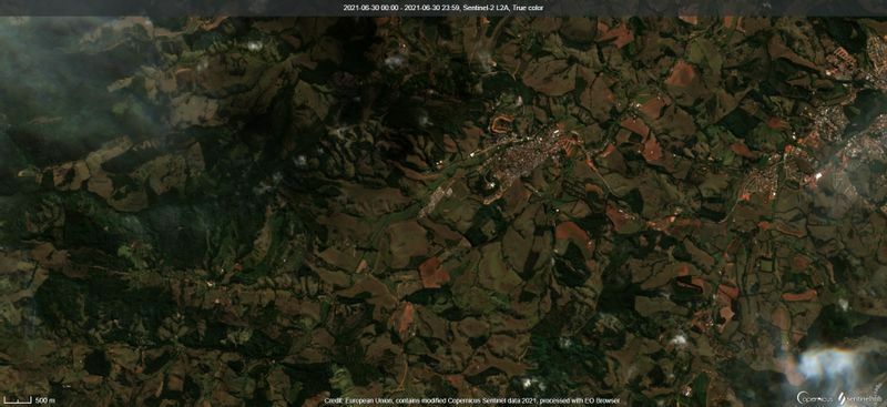 2021年6月30日のブラジル、カルモ・デ・ミナス地区 (C) European Union, contains modified Copernicus Sentinel data 2021