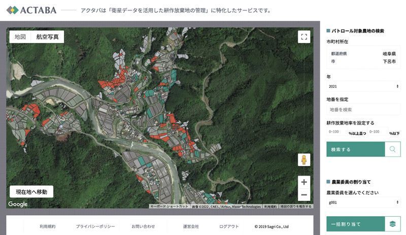 ACTABAのデータ 出典:宇宙ビジネス情報ポータルサイト「S-NET」