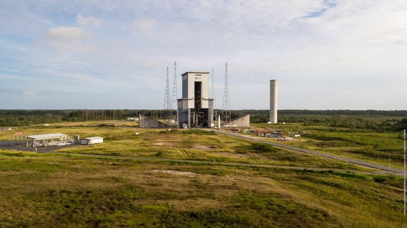 仏領ギアナの射場では、Ariane6の射点近くにロケット機体を保管する施設を新設する。Credit : Arianespace
