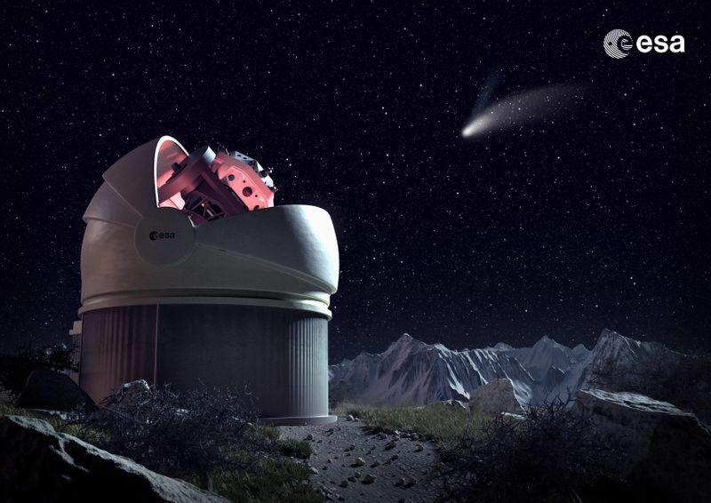 欧州では2019年から地球に接近する天体の発見、観測を担う望遠鏡が設置されている。Credit: ESA/A. Baker 