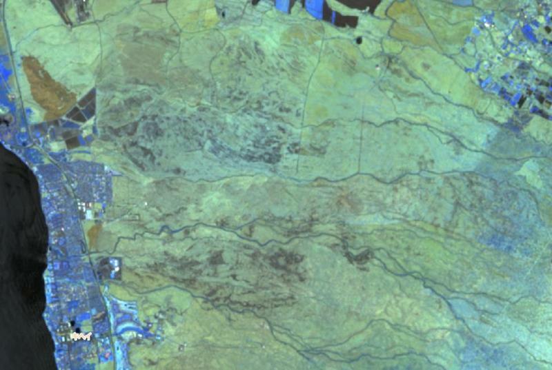 8月8日のキヘイ東側の赤外線画像。(C)EU, Copernicus Sentinel data 2023