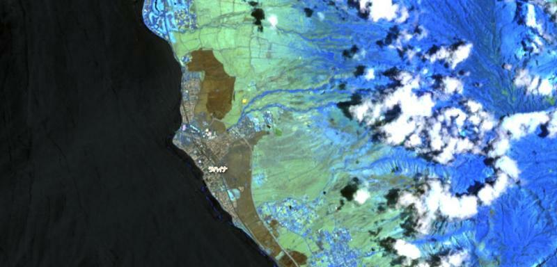 8月13日のラハイナ周辺の赤外線画像。(C)EU, Copernicus Sentinel data 2023
