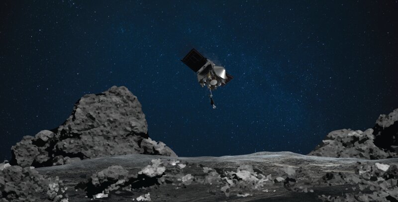 OSIRIS-RExのミッションイメージ。(C)NASA/Goddard/University of Arizona