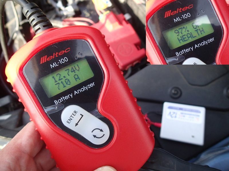 ただ100km走っただけなのに、CCAは710Aまで回復。健全度も97%まで戻っています。今後、どう変化するかが楽しみです。(撮影筆者)