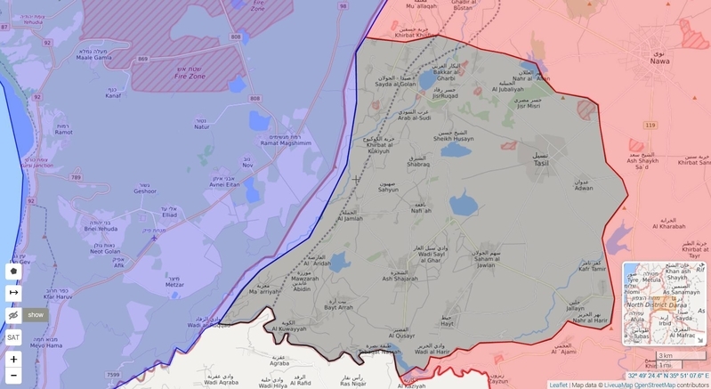 ハーリド・ブン・ワリード軍の支配地域（出所：https://syria.liveuamap.com/）