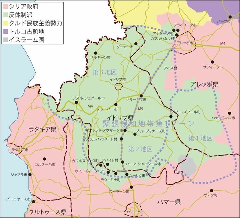 2017年9月の勢力図（筆者作成）