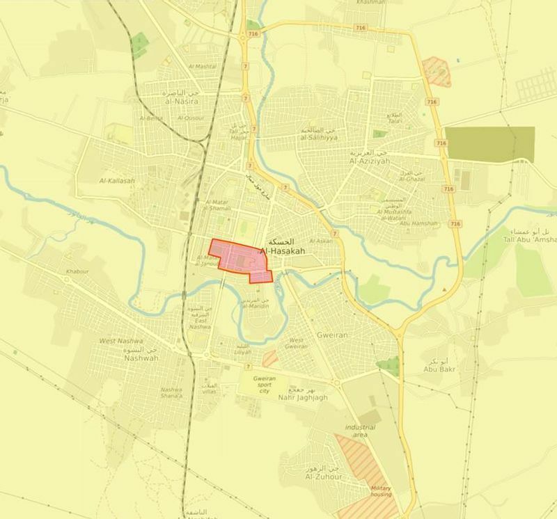 ハサカ市（Liveuamap、2022年1月26日）