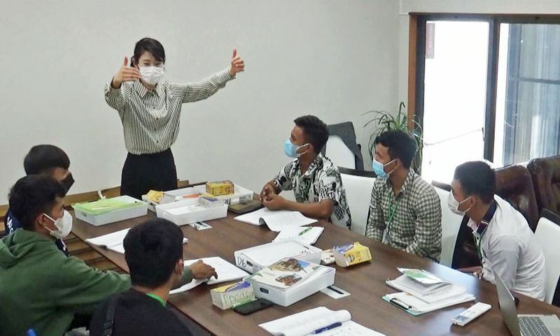 大分県の監理団体ワークビジョンが初めて受け入れたカンボジア人実習生たち（筆者写す）