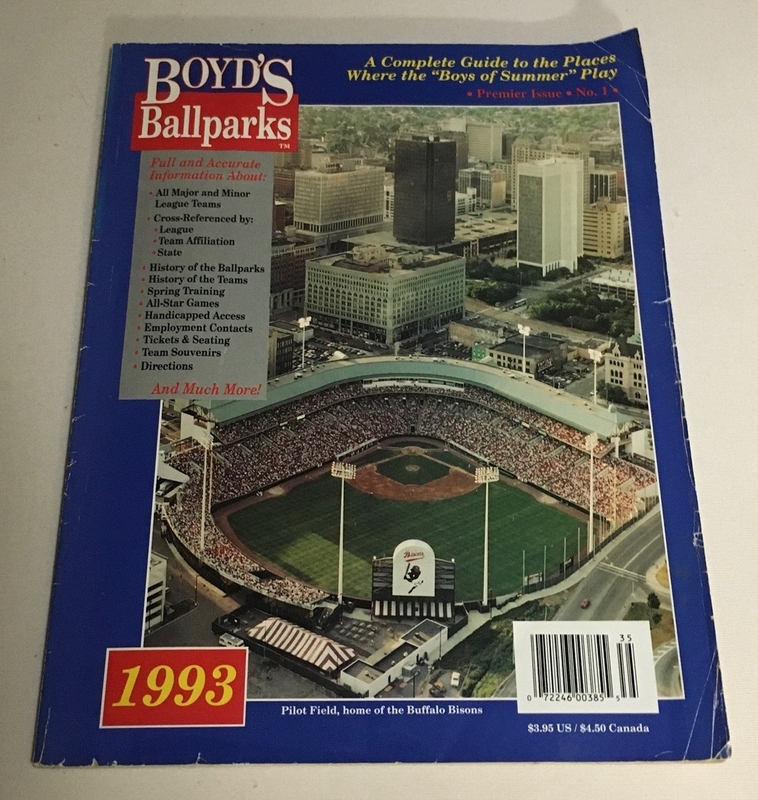 1993年発刊のアメリカの野球場紹介の冊子の表紙を飾ったバッファローのパイロット・フィールド（当時）