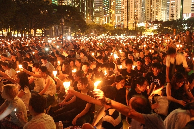 毎年大規模な追悼集会が行われてきた香港と中国とでは、６・４に対する意識の差は余りにも大きい（筆者撮影）