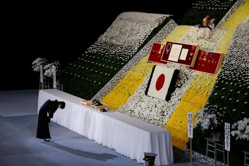 国葬儀は日本武道館で行われた