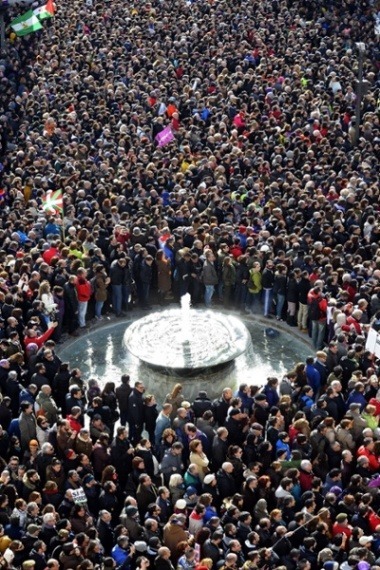 今年1月、ポデモスの呼びかけで行われたマドリードの反緊縮集会