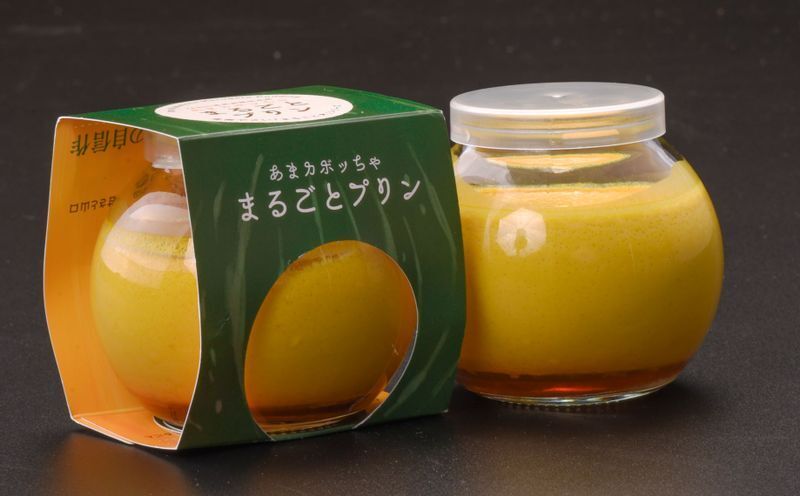 製造受託した有機野菜ペーストの使用例。かぼちゃが丸ごとペーストとなりプリンの素材となっている(MIHORI提供)