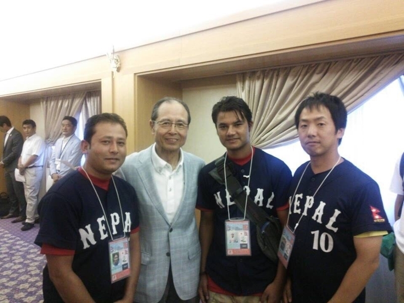 2013年、王貞治氏によって「世界野球大会」に招待される(写真提供:小林氏)
