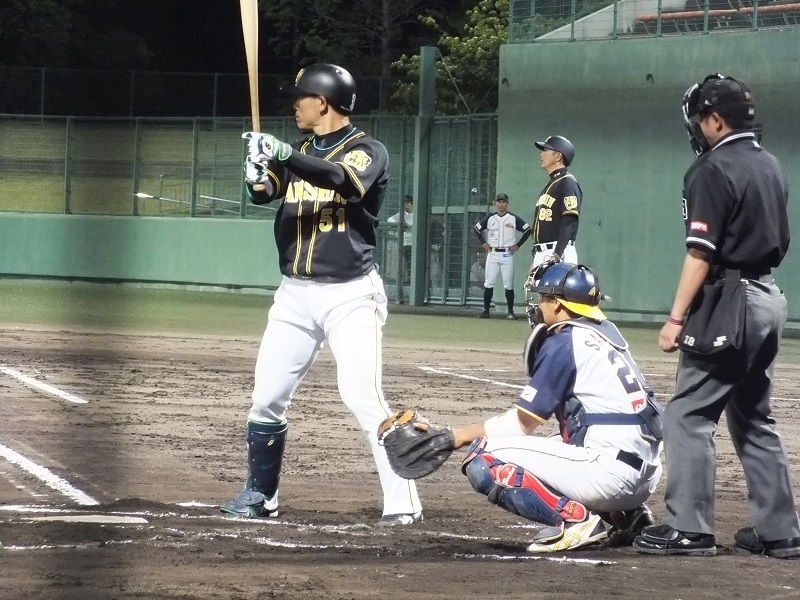 追撃の２点タイムリー二塁打を放った伊藤隼太選手