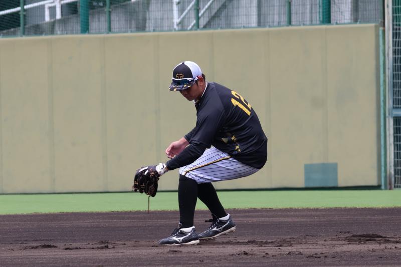 内野でノックを受ける