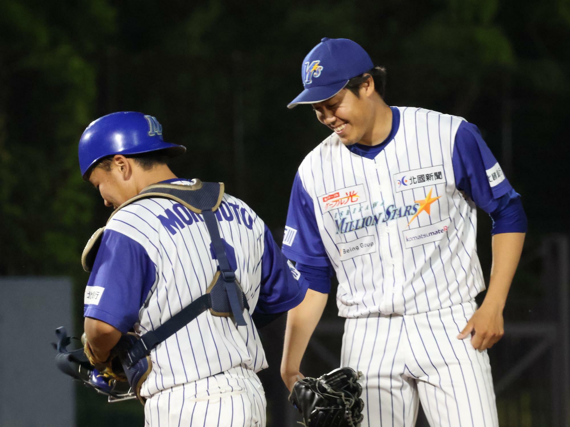 村上史晃（右）と森本耕志郎のバッテリー