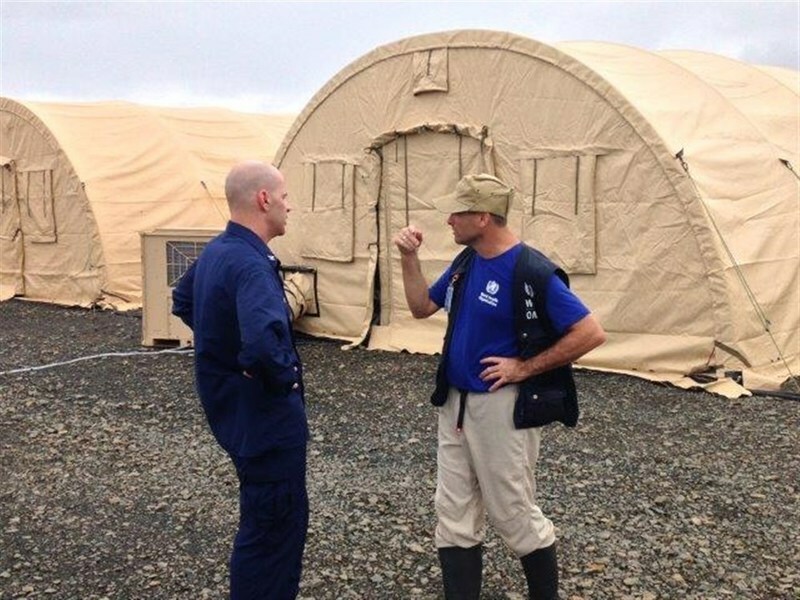 エボラ流行対策支援で、米軍が設置支援を行った医療チーム拠点