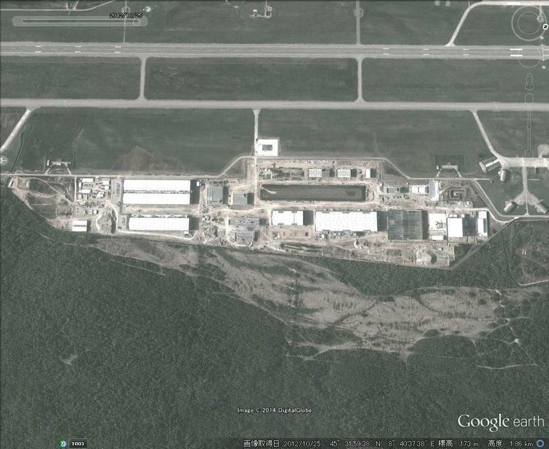 イタリア。カーメリ空軍基地内のFACO(Google Earthより）
